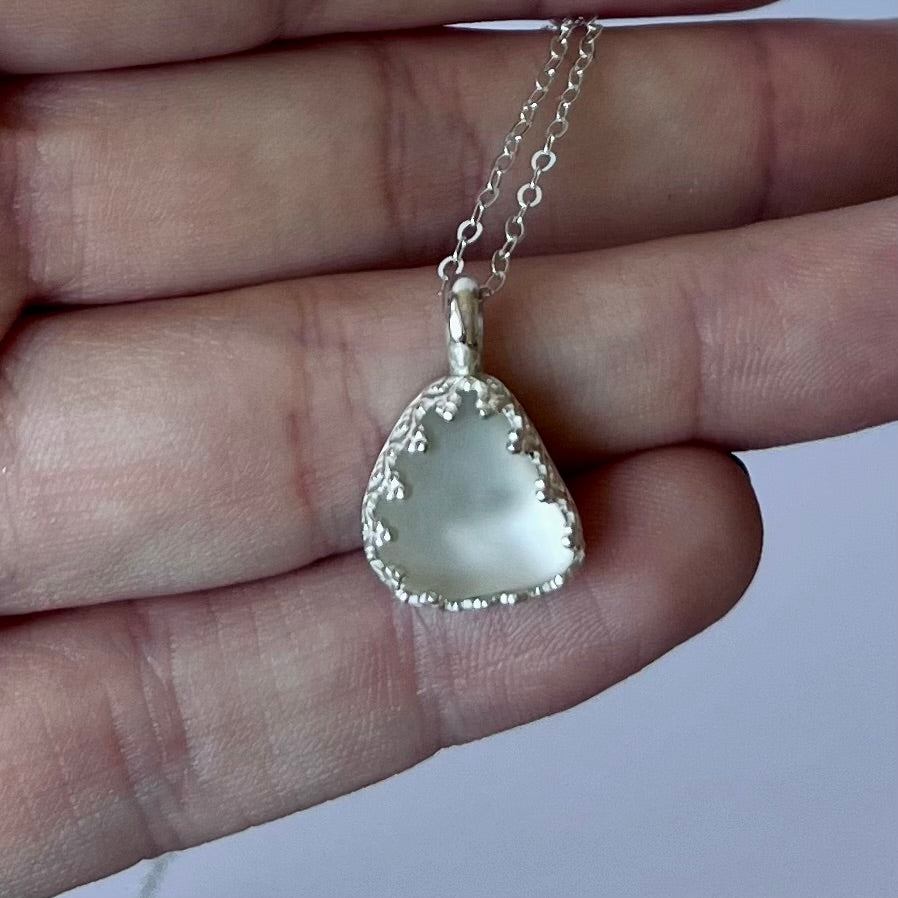 Clear Sea Glass Necklace