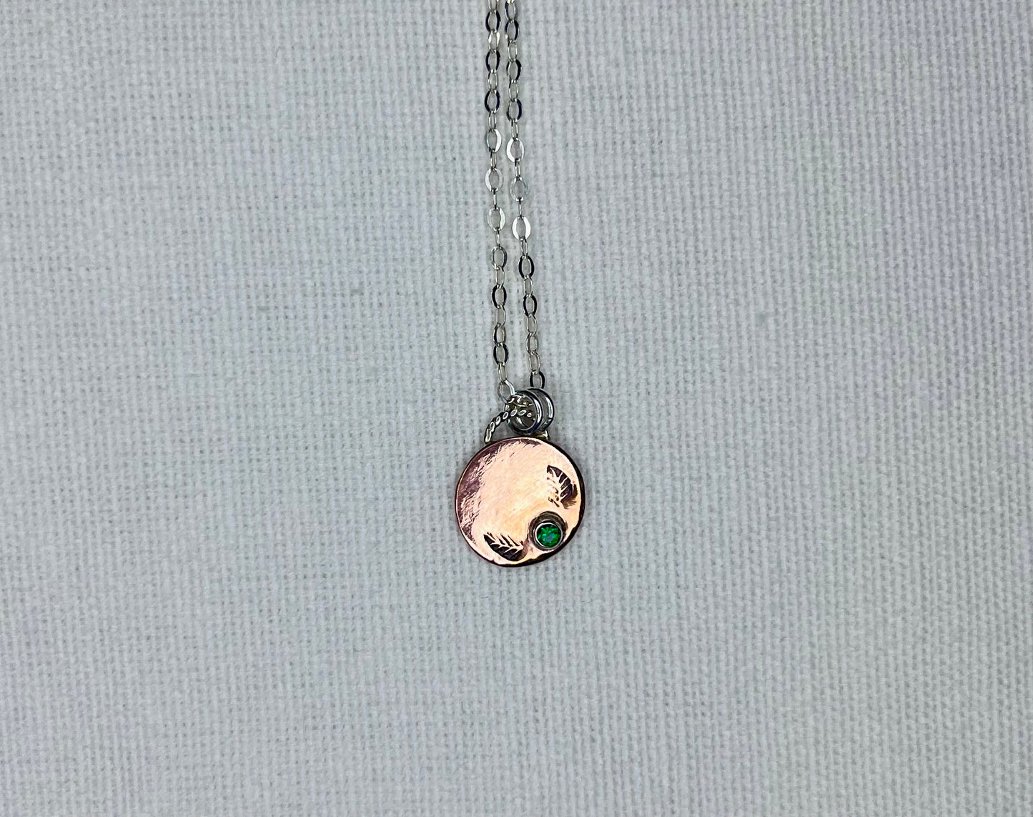 Copper Disc Pendant Necklace