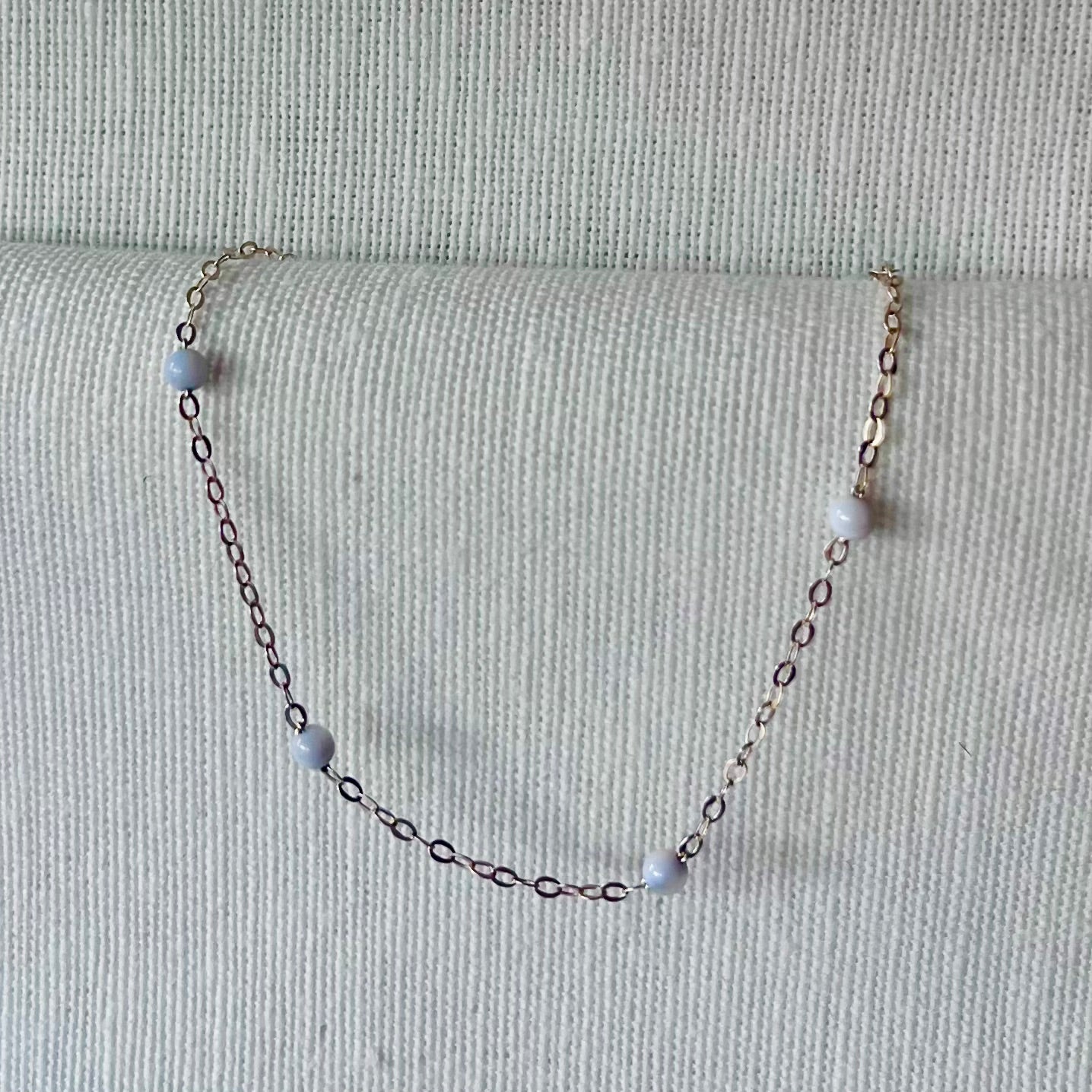 Baby Blue Mother of Pearl Choker