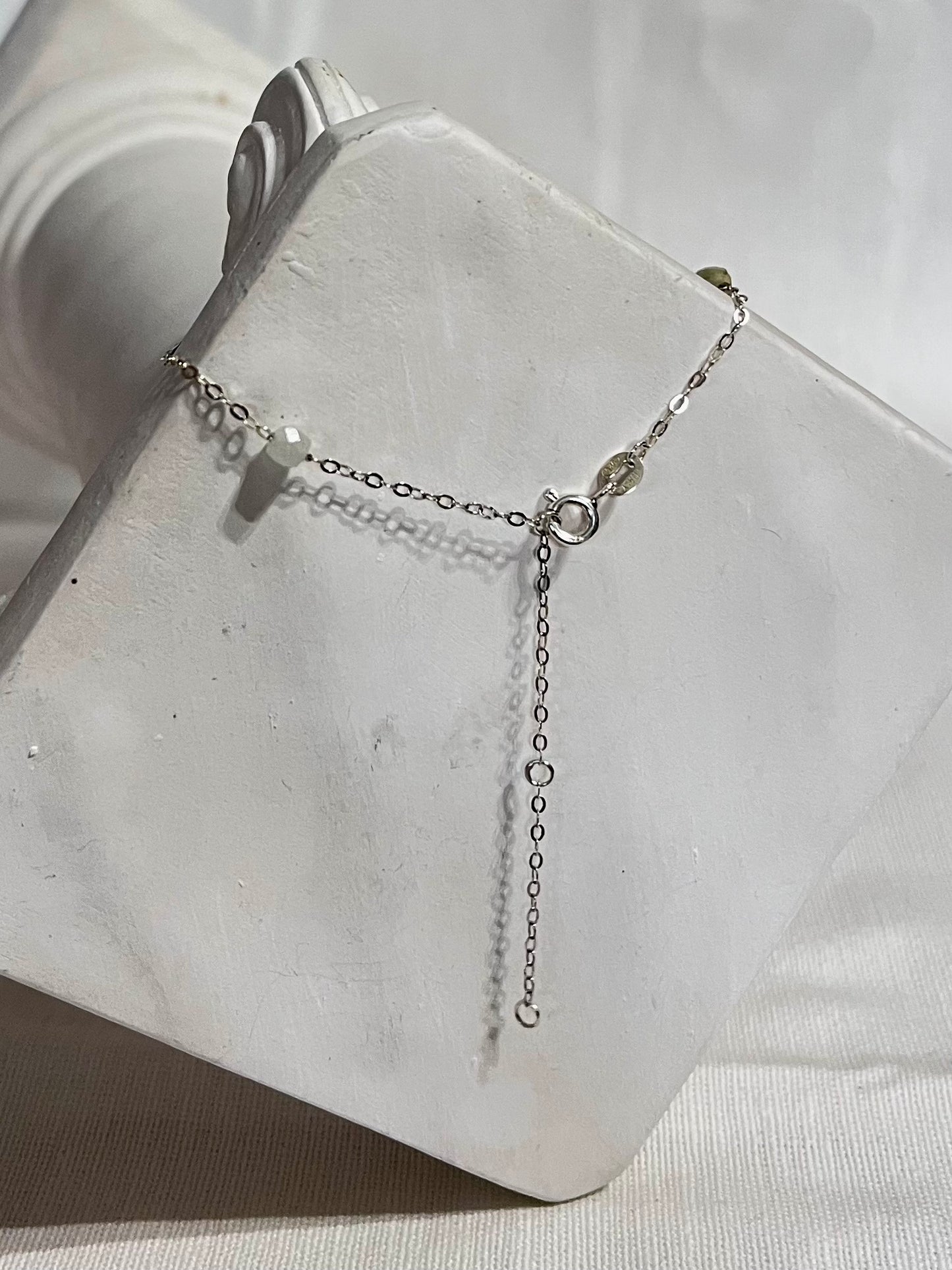 Morganite Beaded Satellite Chain Bracelet
