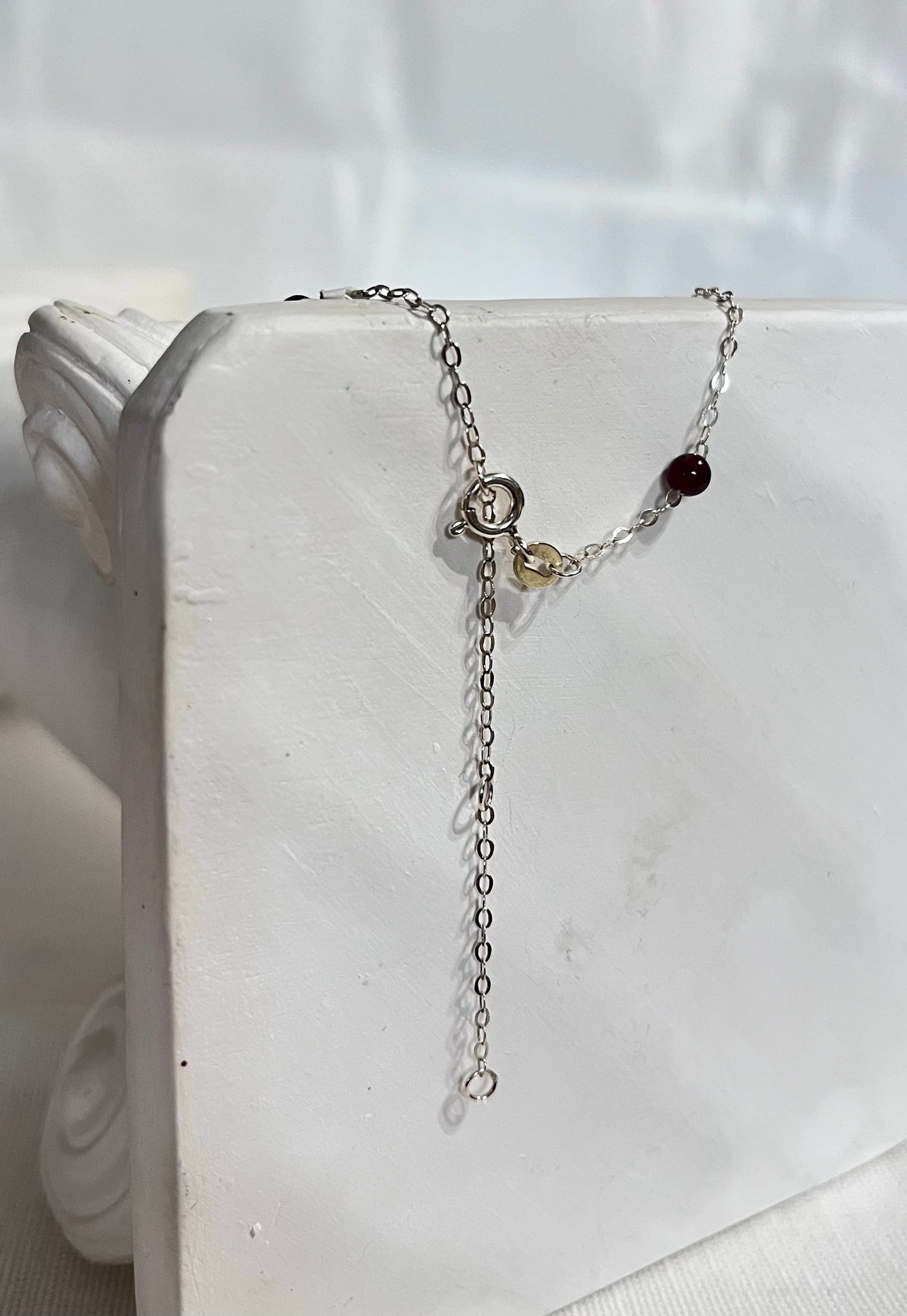 Garnet Beaded Satellite Chain Bracelet