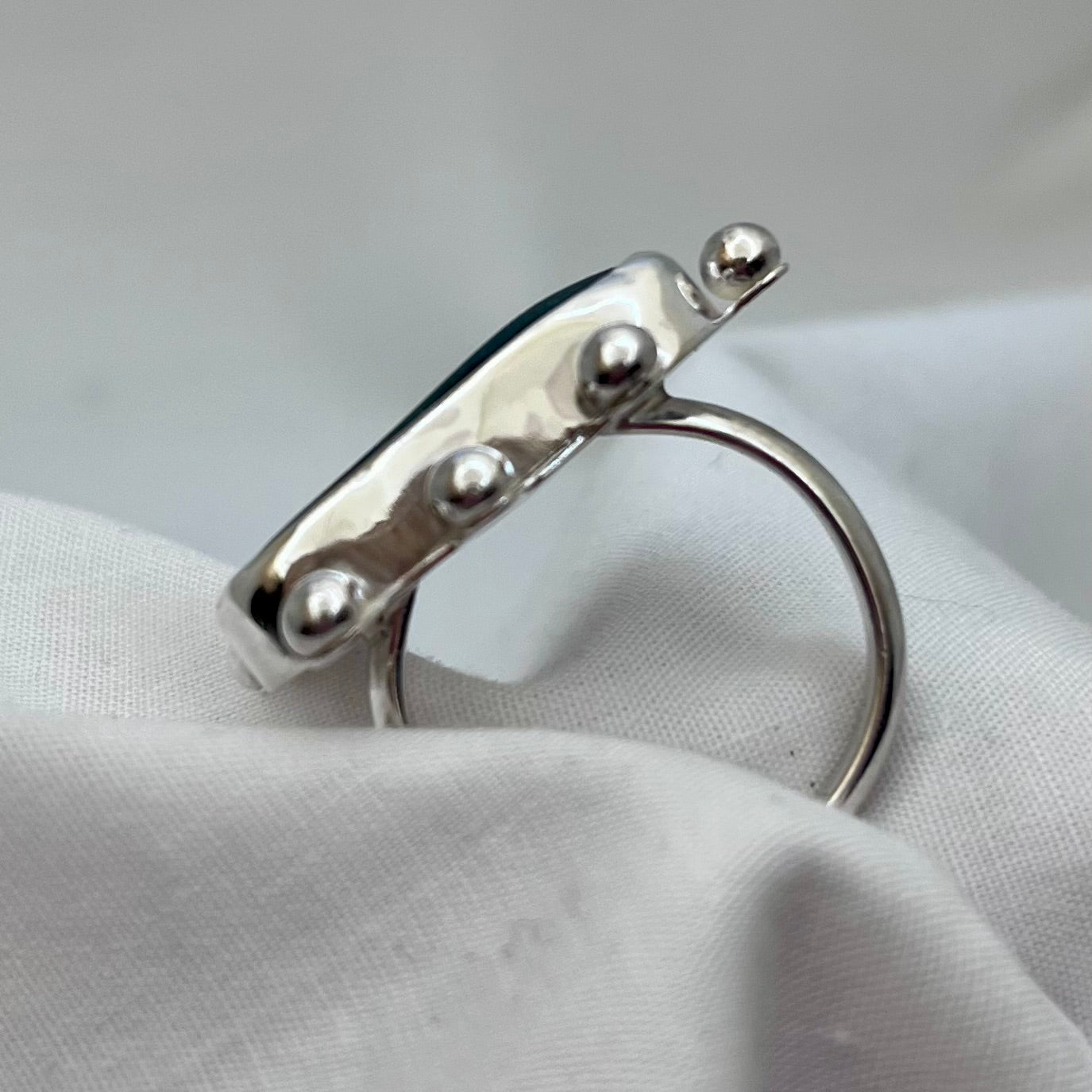 Blue Bubbles Sea Glass Ring