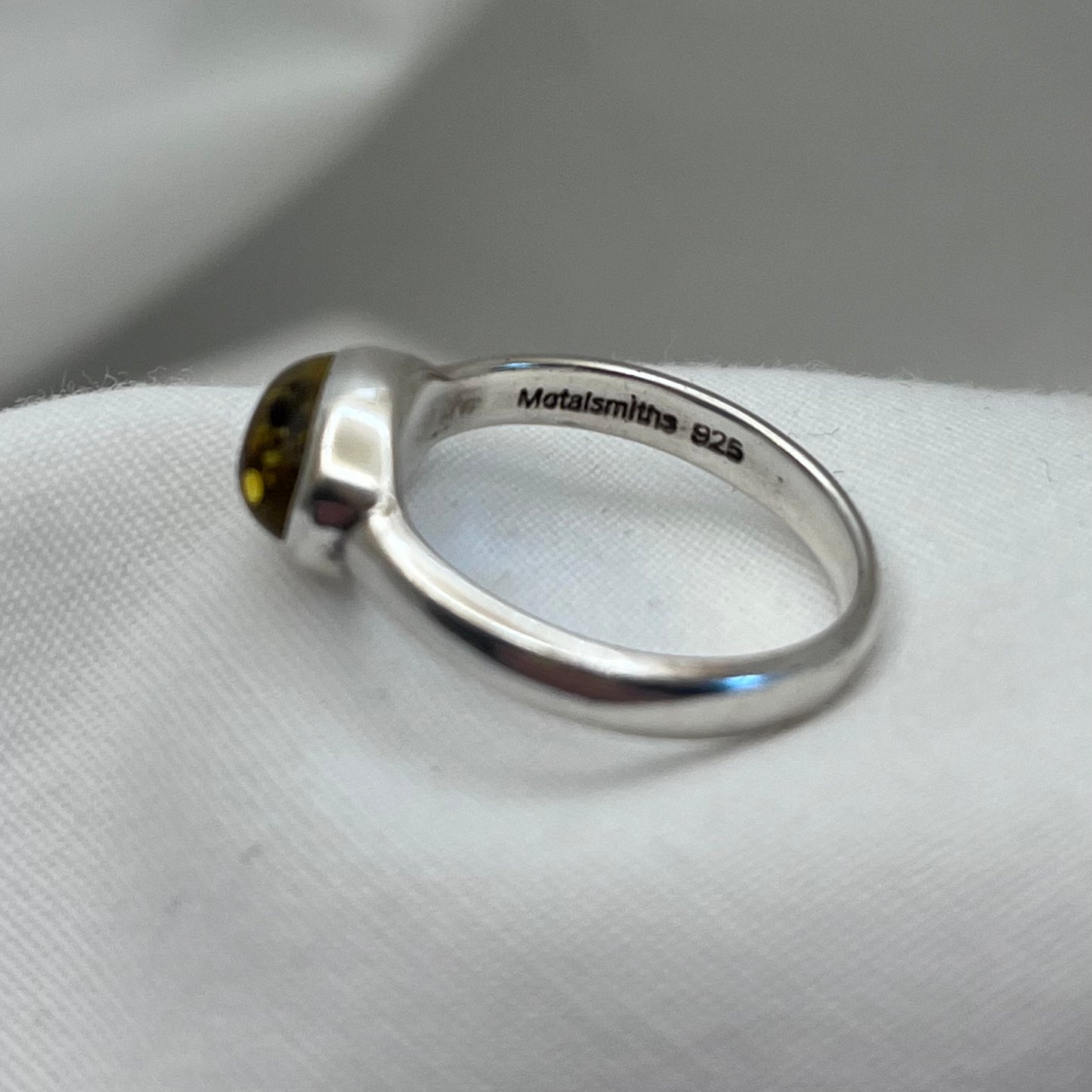 Sterling Amber Ring