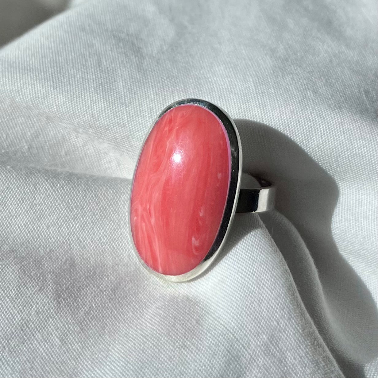 Sterling Rhodochrosite Ring