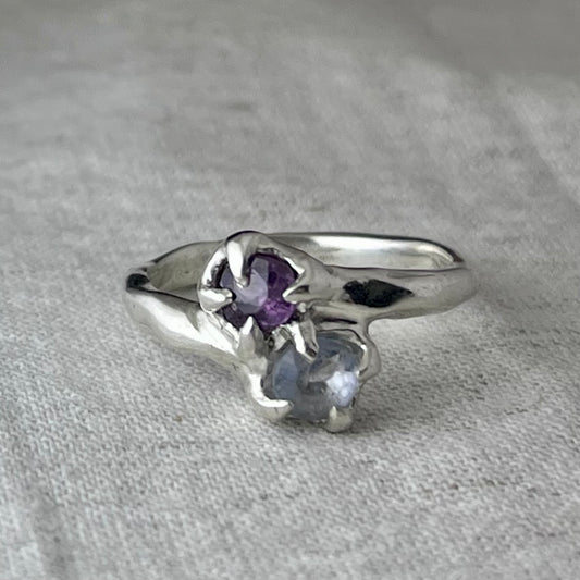 Spinel Duo Ring, blue and purple