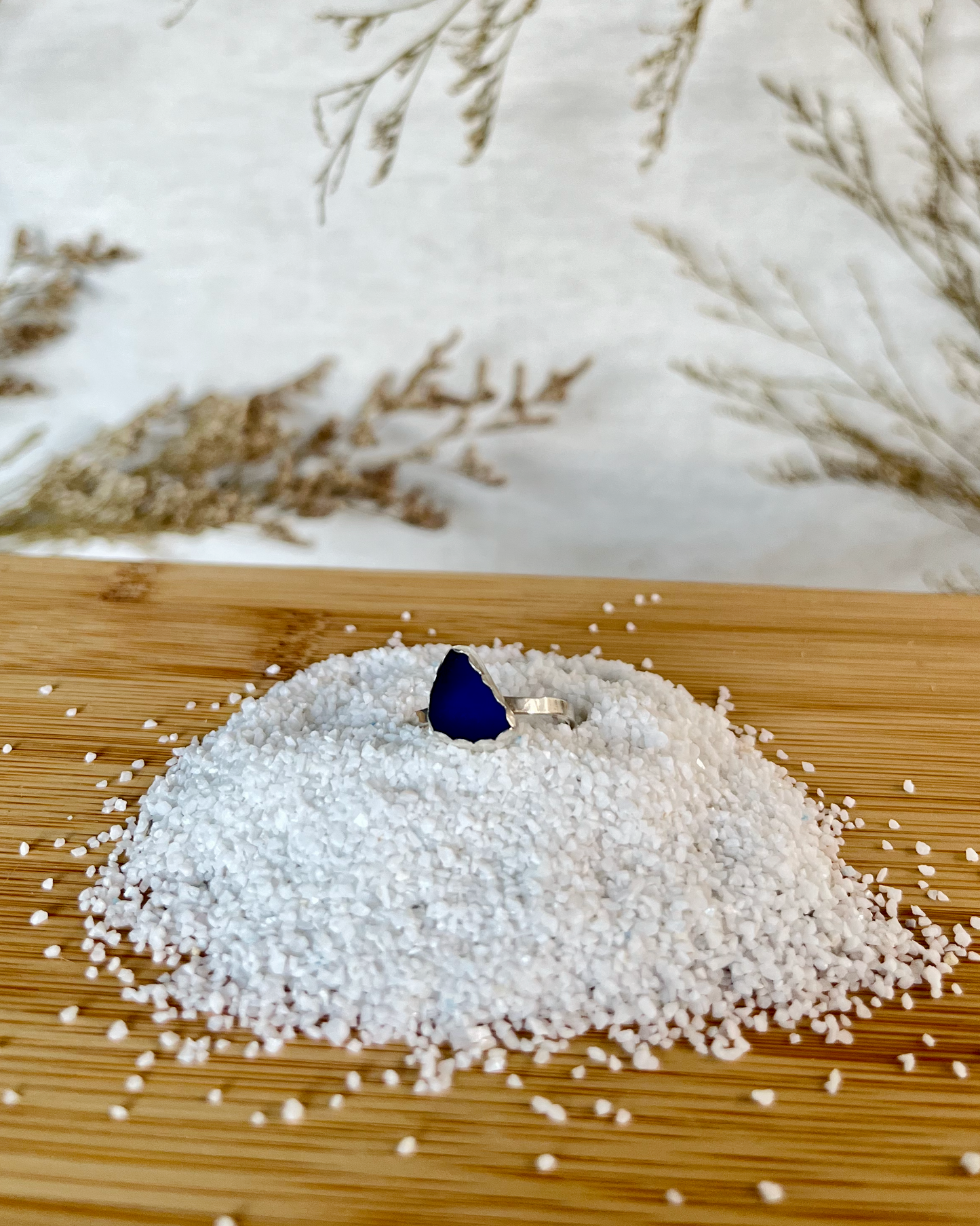 Cobalt Blue Sea Glass Ring