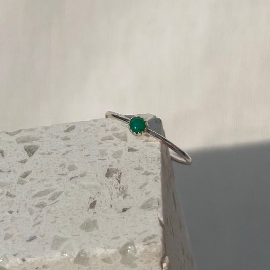 May Emerald Dainty Birthstone Ring