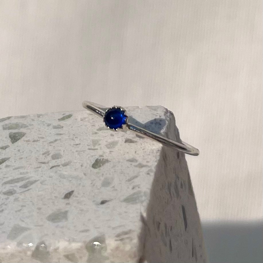 September Sapphire Dainty Birthstone Ring