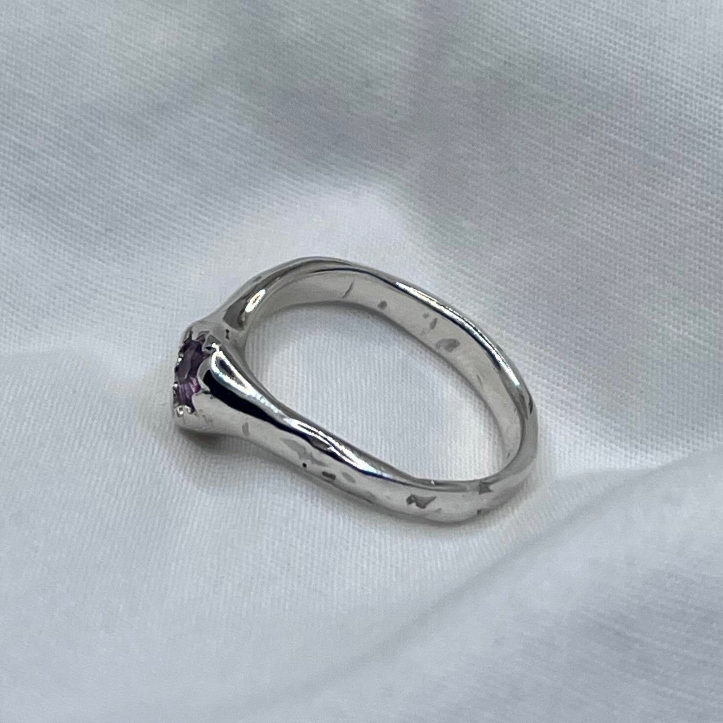 Spinel Wishbone Ring