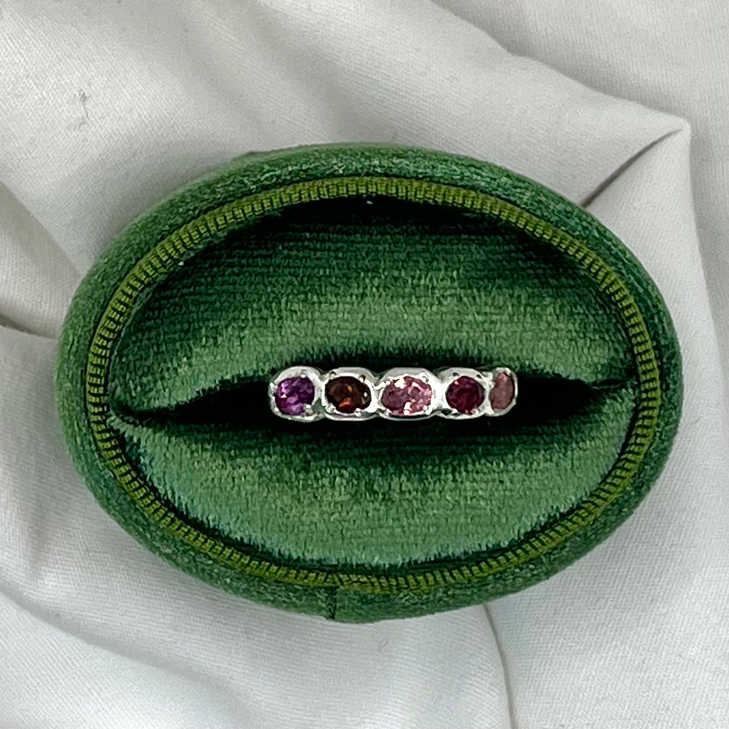 Tourmaline Garnet 5 Stone Ring