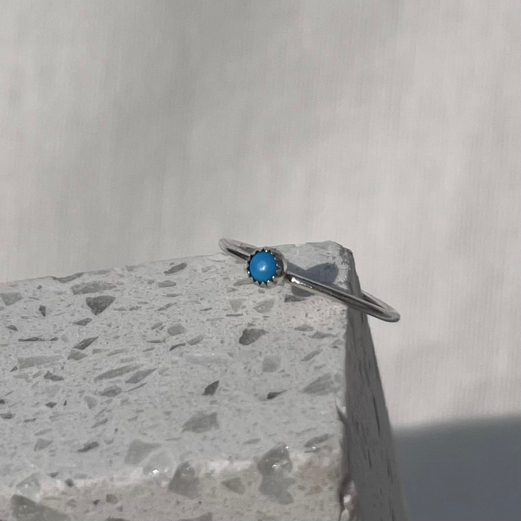 December Turquoise Dainty Birthstone Ring