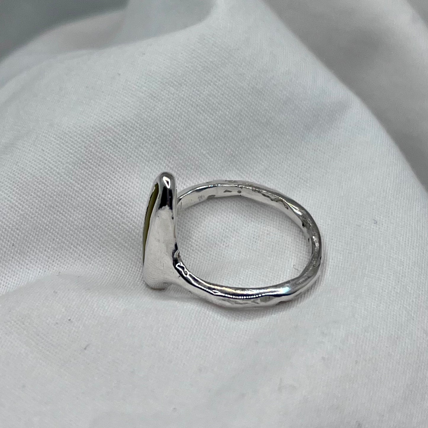 Yellow Triangle Hawaii Sea Glass Ring