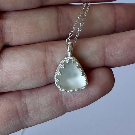 Clear Sea Glass Necklace