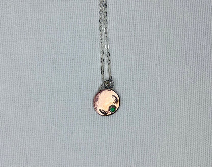 Copper Disc Pendant Necklace