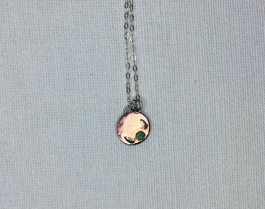 Copper Disc Pendant Necklace