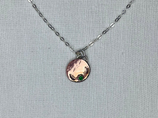 Copper Disc Pendant Necklace