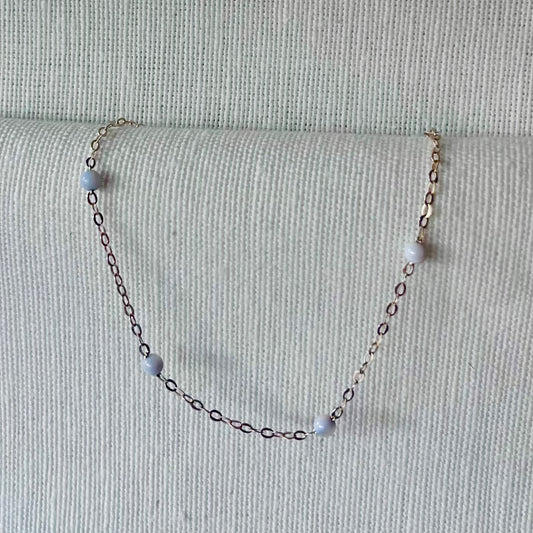 Baby Blue Mother of Pearl Choker