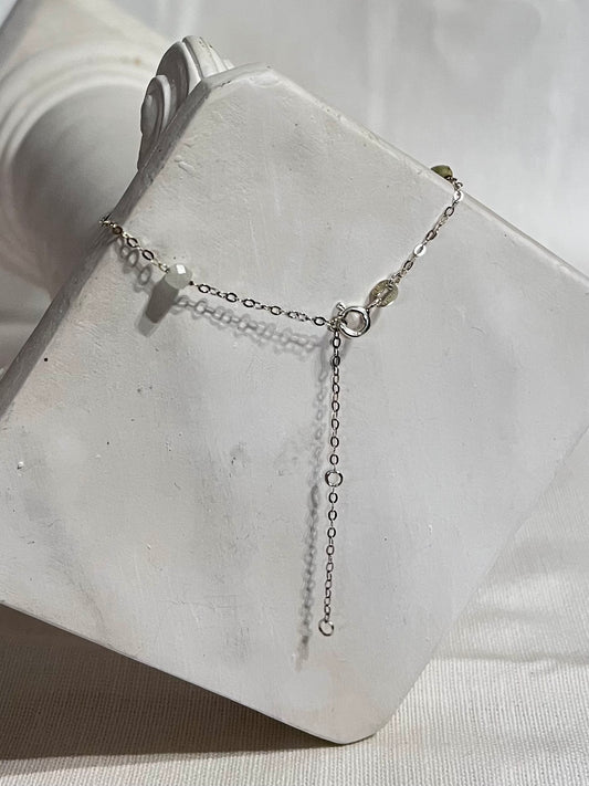 Morganite Beaded Satellite Chain Bracelet