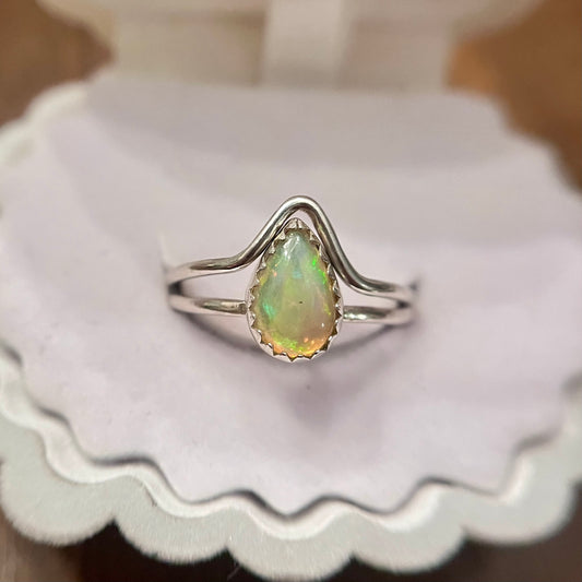 Teardrop Opal Ring Set