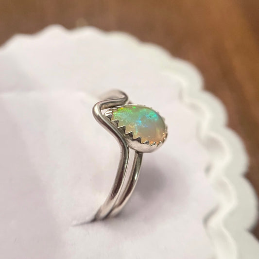 Teardrop Opal Ring Set