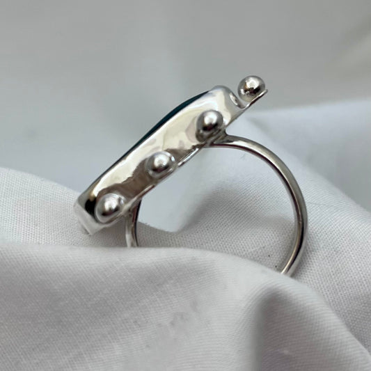 Blue Bubbles Sea Glass Ring