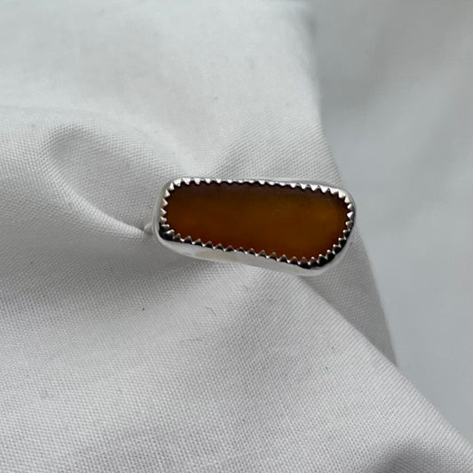 Brown Sea Glass Ring