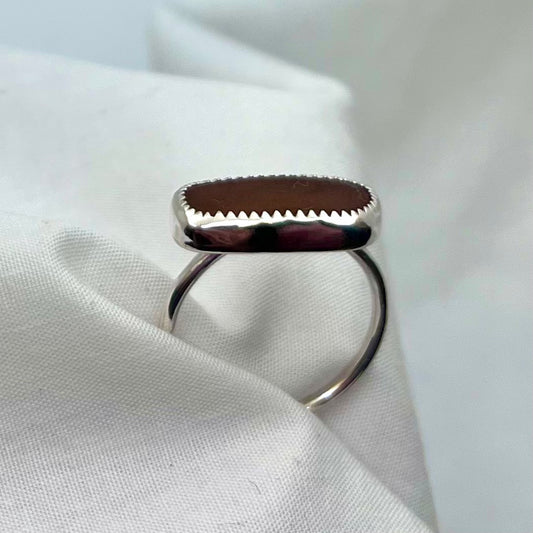 Brown Sea Glass Ring