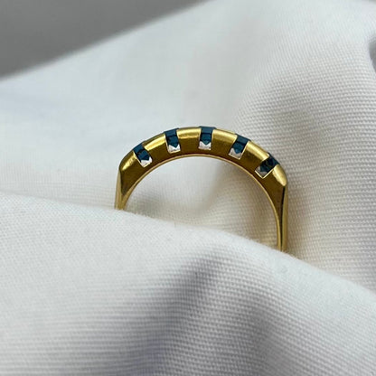 Blue Stones in Gold Ring