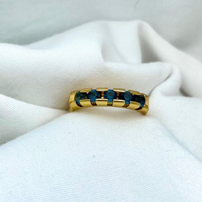 Blue Stones in Gold Ring