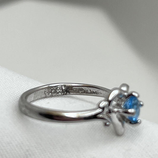 Petite Sterling Topaz Heart Ring