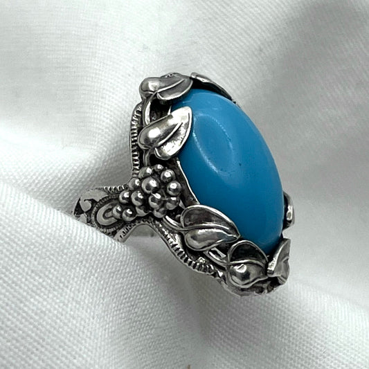 Artisan Grape Leaf Motif Ring