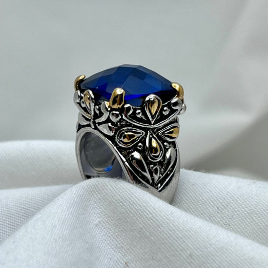 Big Blue Cushion Ring