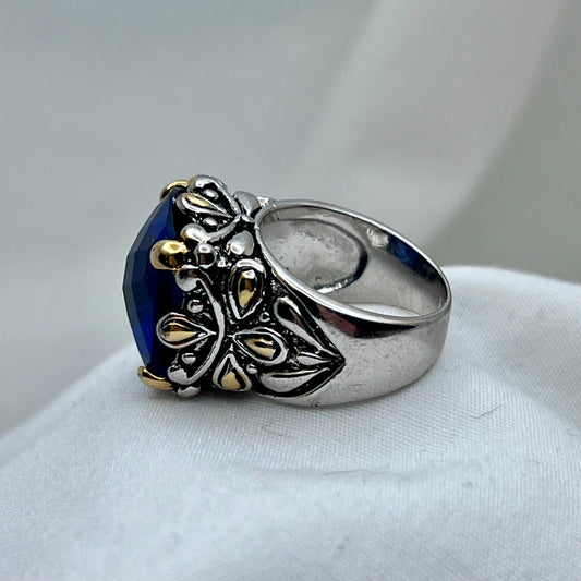 Big Blue Cushion Ring