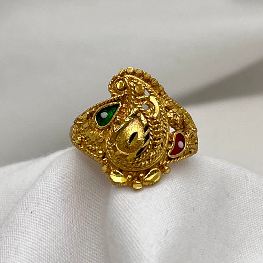 Bright Gold Indian Style Ring