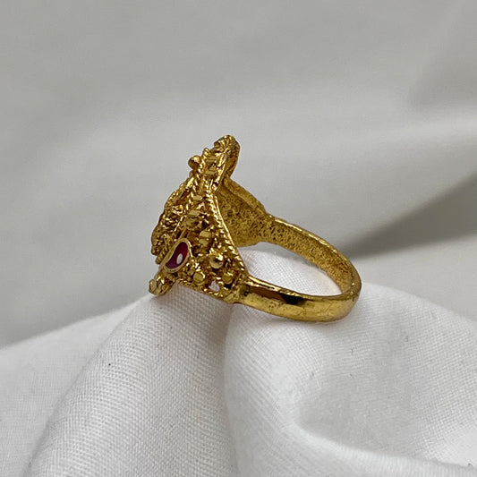 Bright Gold Indian Style Ring