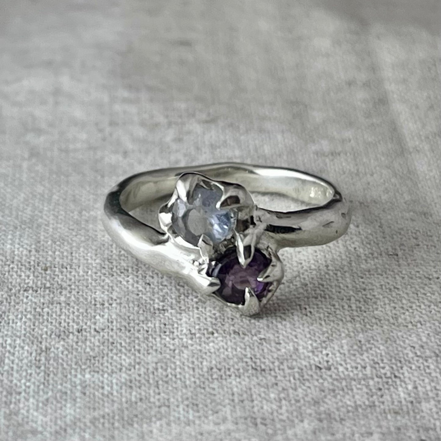 Spinel Duo Ring, blue and purple