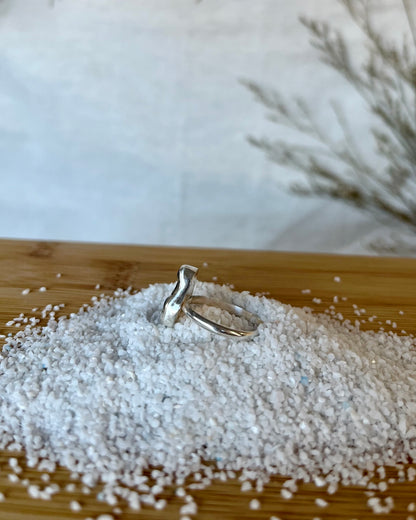 Textured Blue Sea Glass Ring