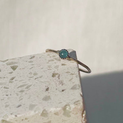 March Aquamarine Dainty Birthstone Ring