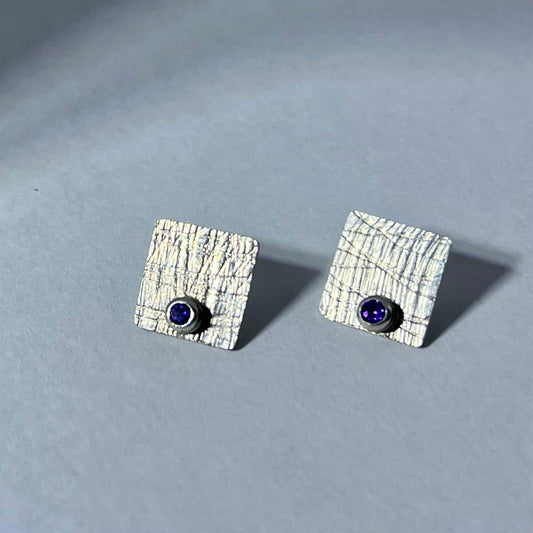 Artisan Amethyst Studs