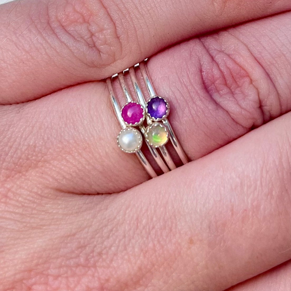 November Citrine Dainty Birthstone Ring