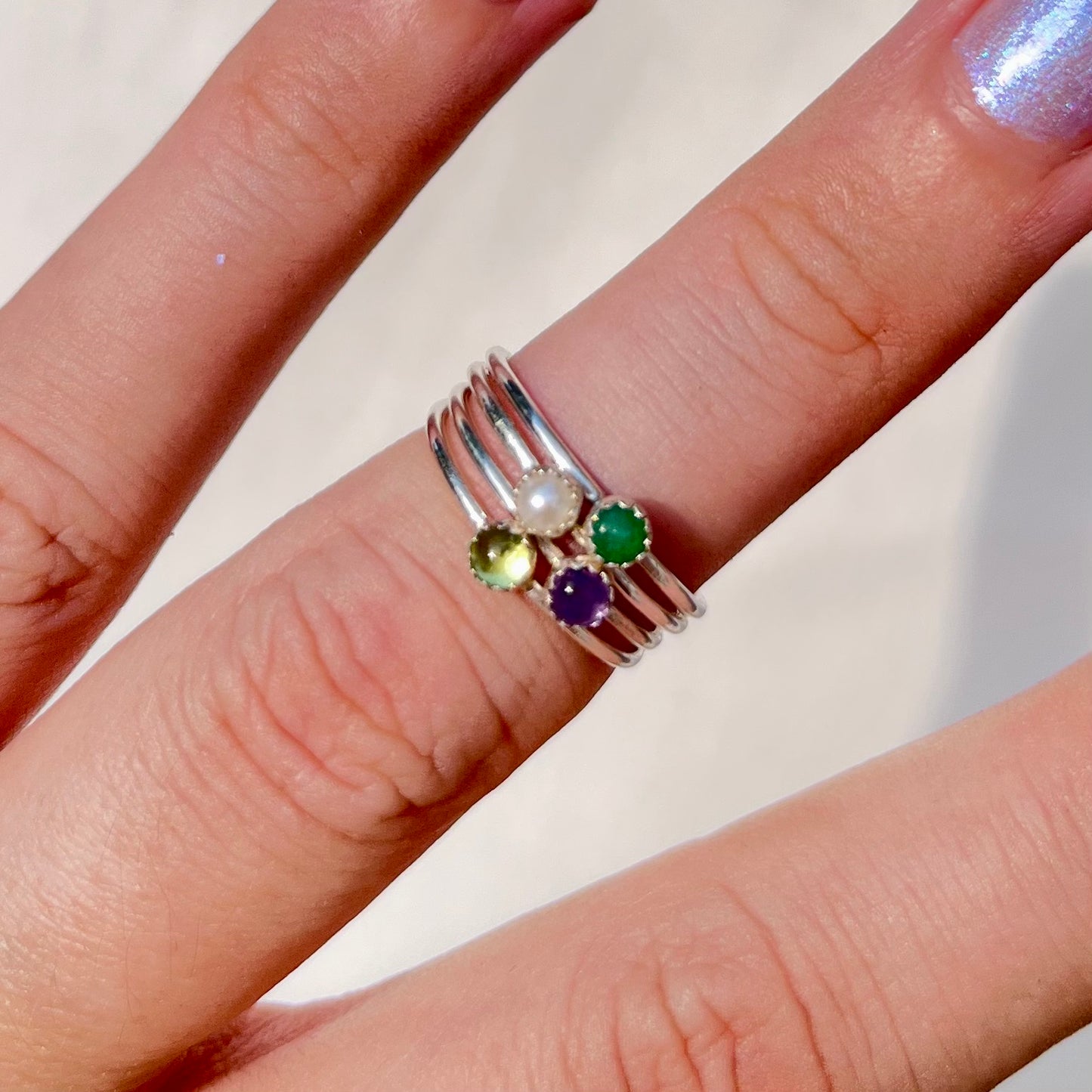 November Citrine Dainty Birthstone Ring