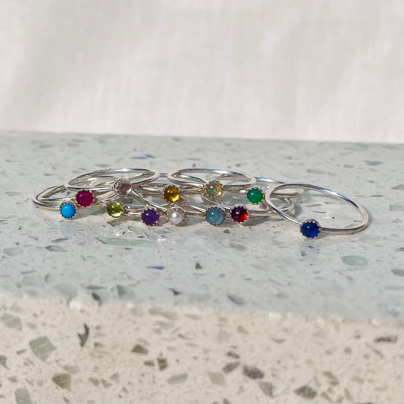 November Citrine Dainty Birthstone Ring