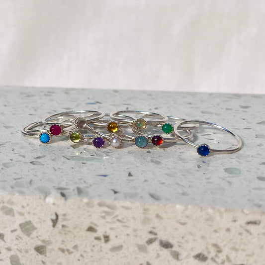 December Turquoise Dainty Birthstone Ring