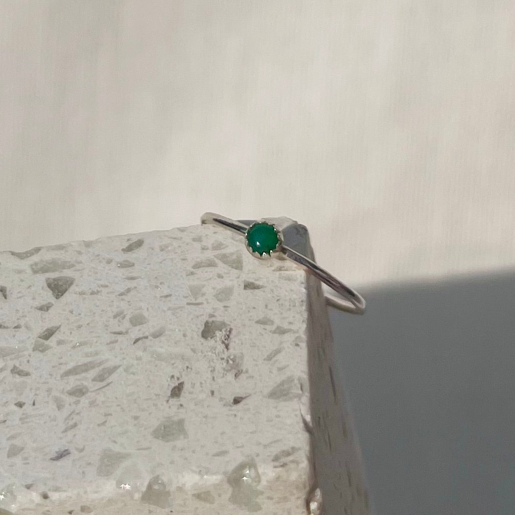 May Emerald Dainty Birthstone Ring