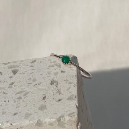 May Emerald Dainty Birthstone Ring