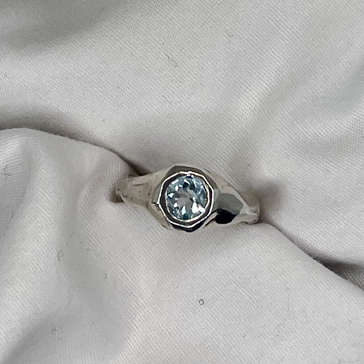 Aqua Geometric Ring
