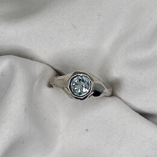 Aqua Geometric Ring