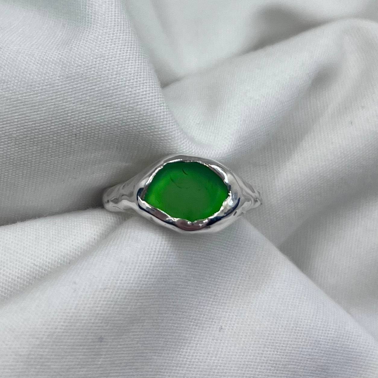 Green Hawaii Sea Glass Ring