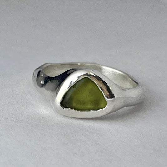 Olive Seaglass Ring