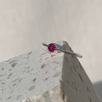 July Ruby Dainty Birthstone Ring